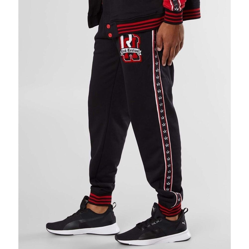 Rock Revival M Medium Bates Jogger Sweatpant Embroidered‎ Logo Grunge Street